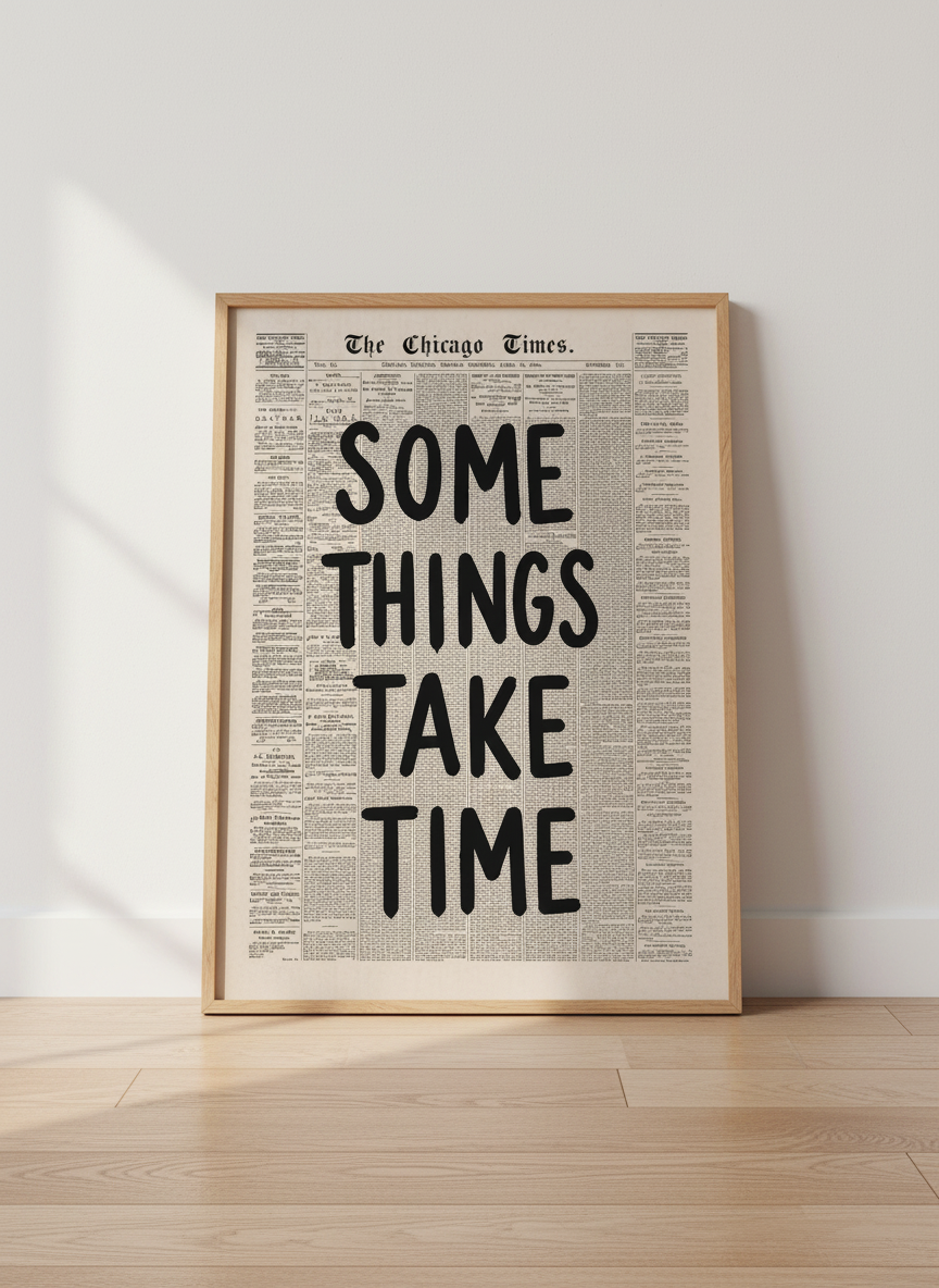 Inspirational Newspaper Wall Art Print | Office &amp; Living Room Decor | Vintage Aesthetic Poster | &
