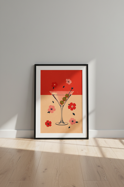 cocktail poster | Retro Martini Art, Bar Decor