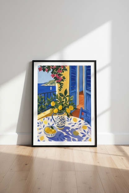 Mediterranean poster | Lemon Still Life, Kitchen Decor