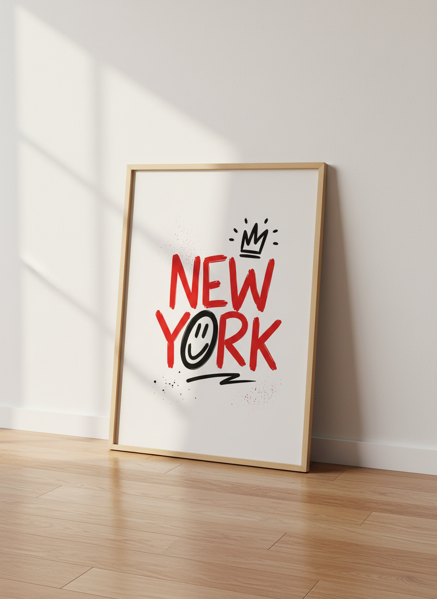 New York Graffiti Art Print | NYC Street Style Decor | Modern Pop Art Poster