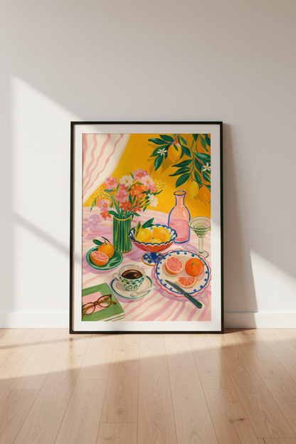 citrus kitchen print | Colorful modern still-life, dining decor