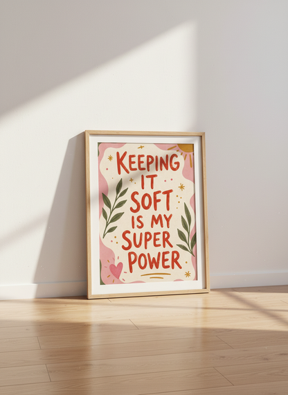 Positive Quote Wall Art | Soft Living Poster, Empowerment Decor, Self-Love Gift