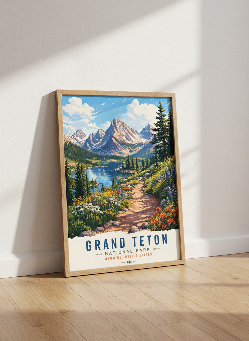 Grand Teton National Park Art Print | Mountain Landscape Decor | Nature Poster