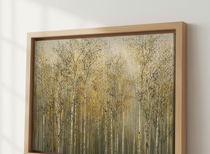 Abstract Birch Trees Wall Art Print | Woodland Forest Decor | Modern Landscape Poster