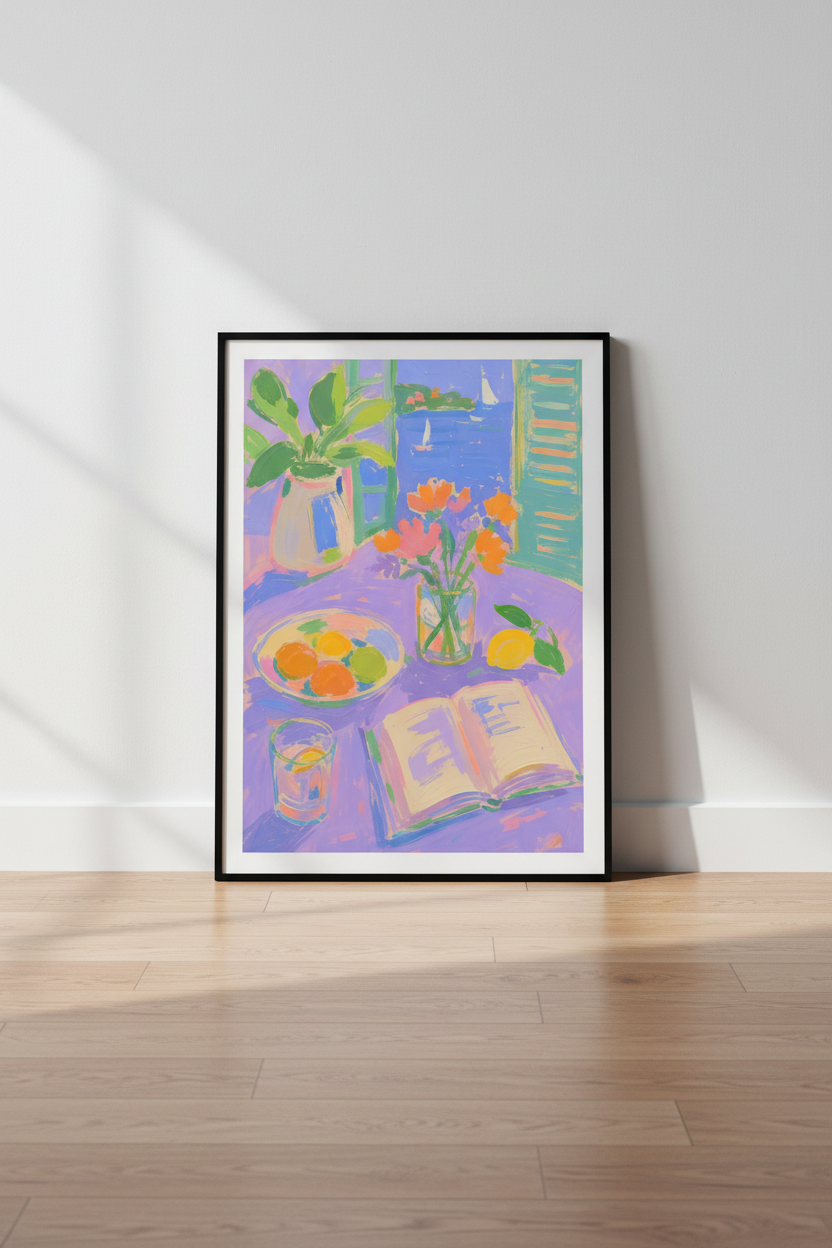 Coastal Still Life | Pastel Painterly, Kitchen Living Room Decor