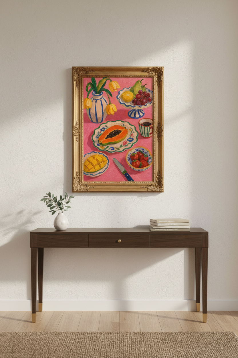 colorful still life | Impressionist Fruit Print, Kitchen Decor