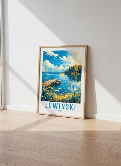 Lowinski Poland Lake | Landscape Nature Art, Summer Travel Poster Decor