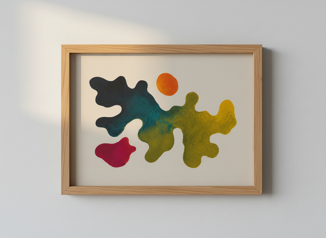 Abstract Organic Shapes Wall Art Print | Mid Century Modern Decor | Colorful Blob Poster | Minimalist Living Room Art | Digital