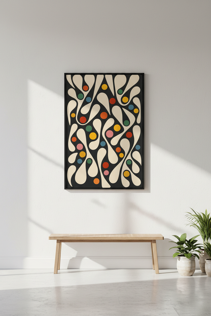 Abstract Swirl Wall Art Print | Mid Century Modern Wall Decor | Psychedelic Retro Framed Art