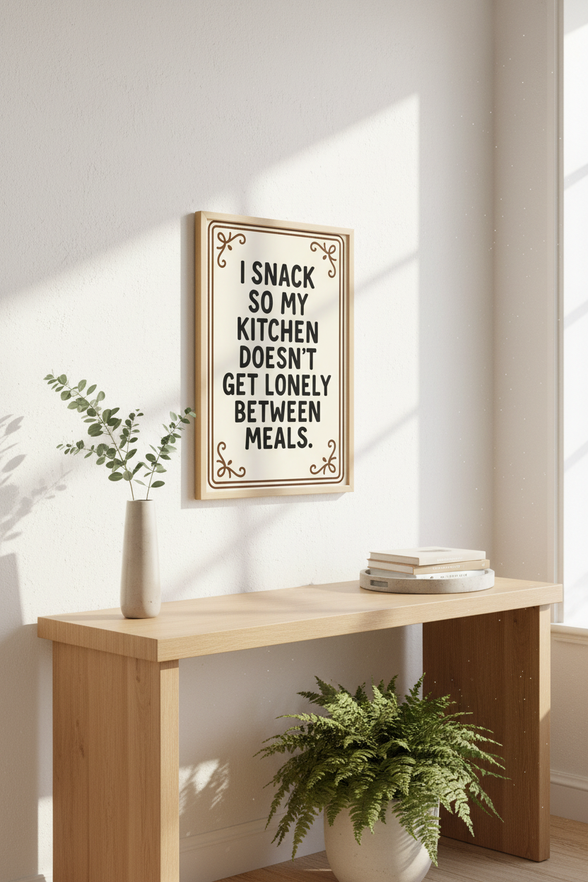 Humorous Kitchen Wall Art Print | Funny Foodie Decor | Kitchen Quote Poster | Unframed, Framed, Digital Download