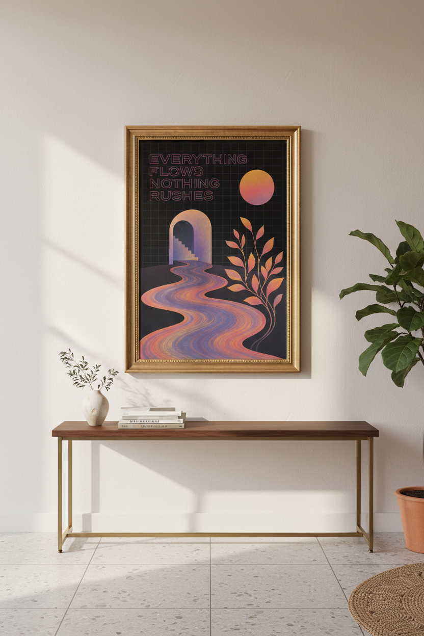 Vaporwave Poster | Retro Sunset Neon, Living Room
