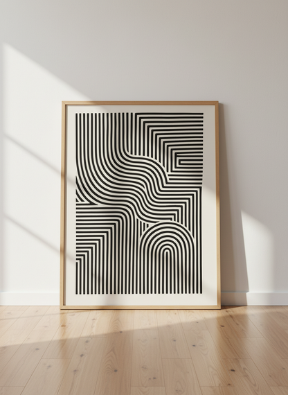 Minimalist Abstract Geometric Wall Art Print | Modern Living Room Decor | Mid Century Aesthetic Poster
