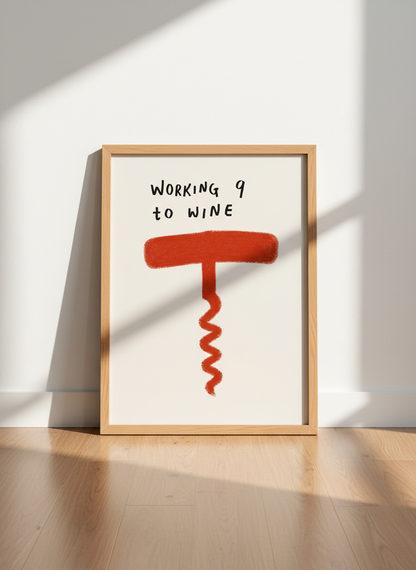 Humorous Quote Corkscrew Wall Art Print | Kitchen Bar Decor | Funny Wine Lover Poster | Minimalist Text Art