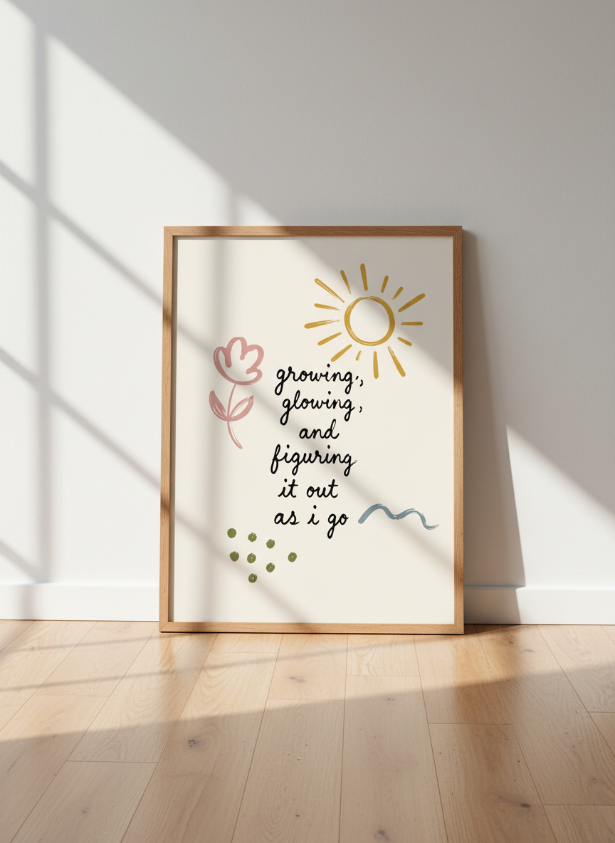 Boho Sun Quote Wall Art Print | Nursery &amp; Office Decor | Inspirational Poster