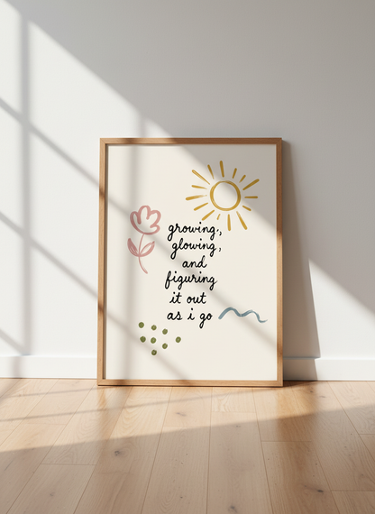 Boho Sun Quote Wall Art Print | Nursery &amp; Office Decor | Inspirational Poster