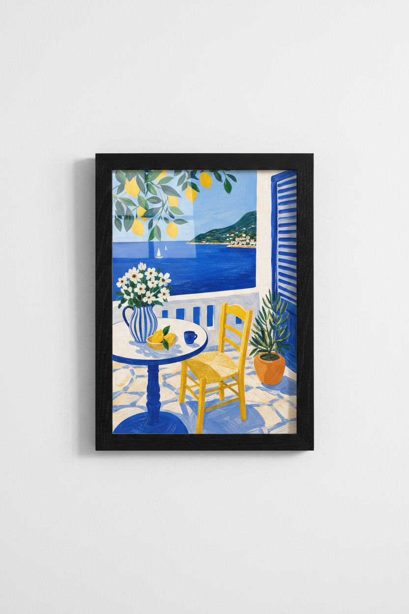 Mediterranean poster | Coastal Lemon Balcony, Kitchen Decor