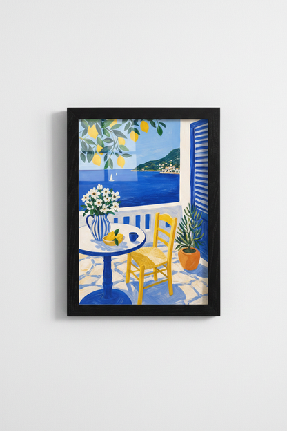 Mediterranean poster | Coastal Lemon Balcony, Kitchen Decor