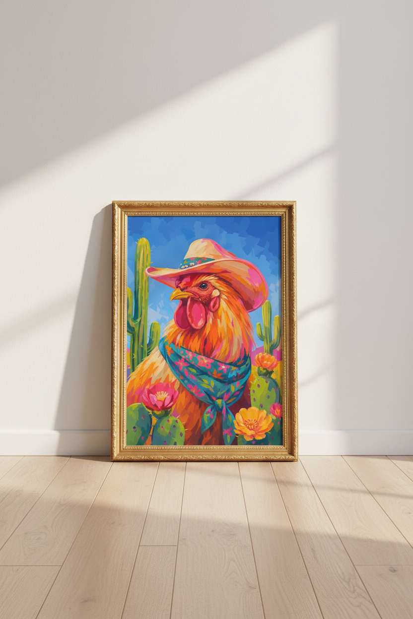 vibrant rooster art | Southwestern colorful, kitchen decor