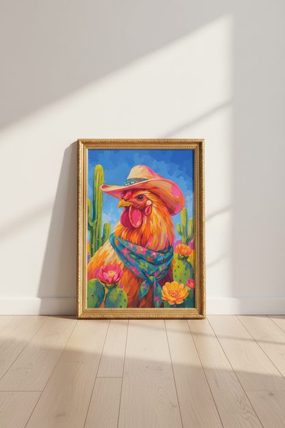 vibrant rooster art | Southwestern colorful, kitchen decor