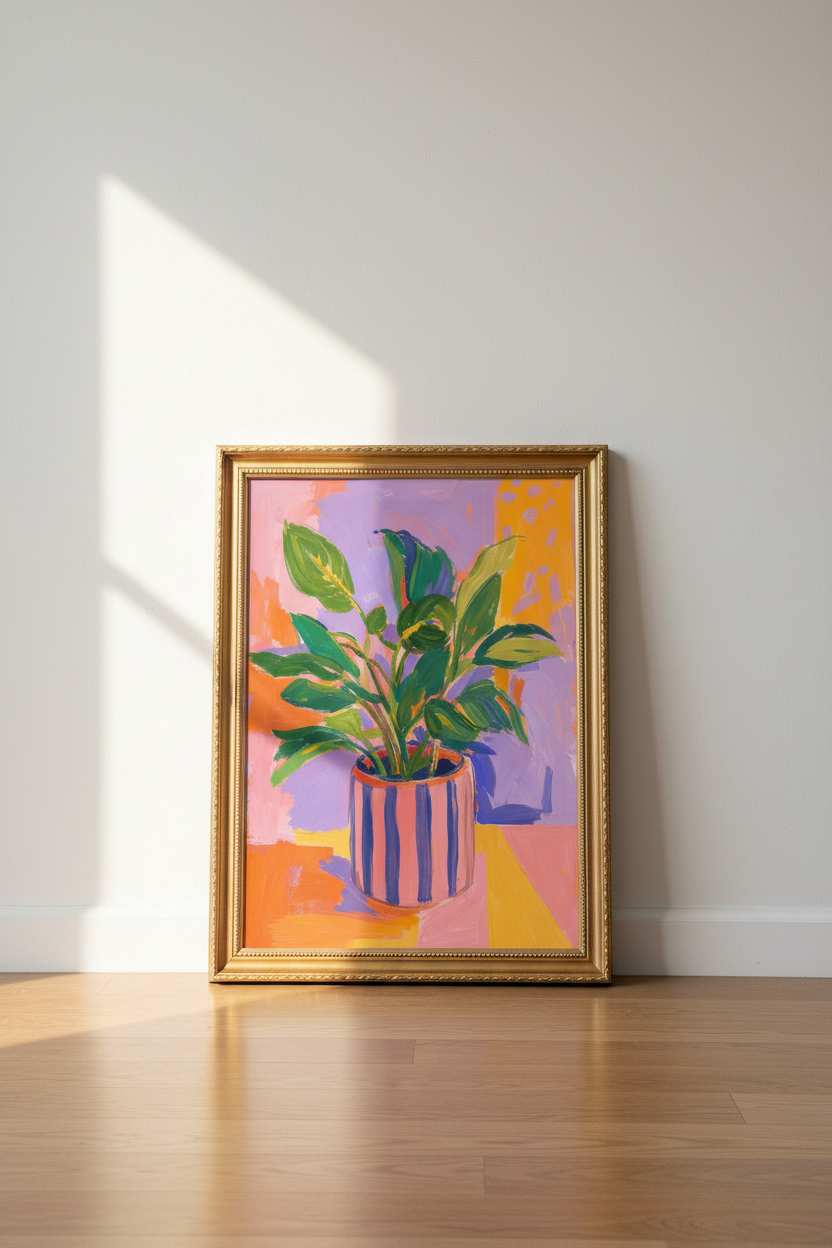 colorful botanical | Vibrant Abstract, Living Room Decor