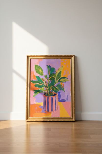 colorful botanical | Vibrant Abstract, Living Room Decor