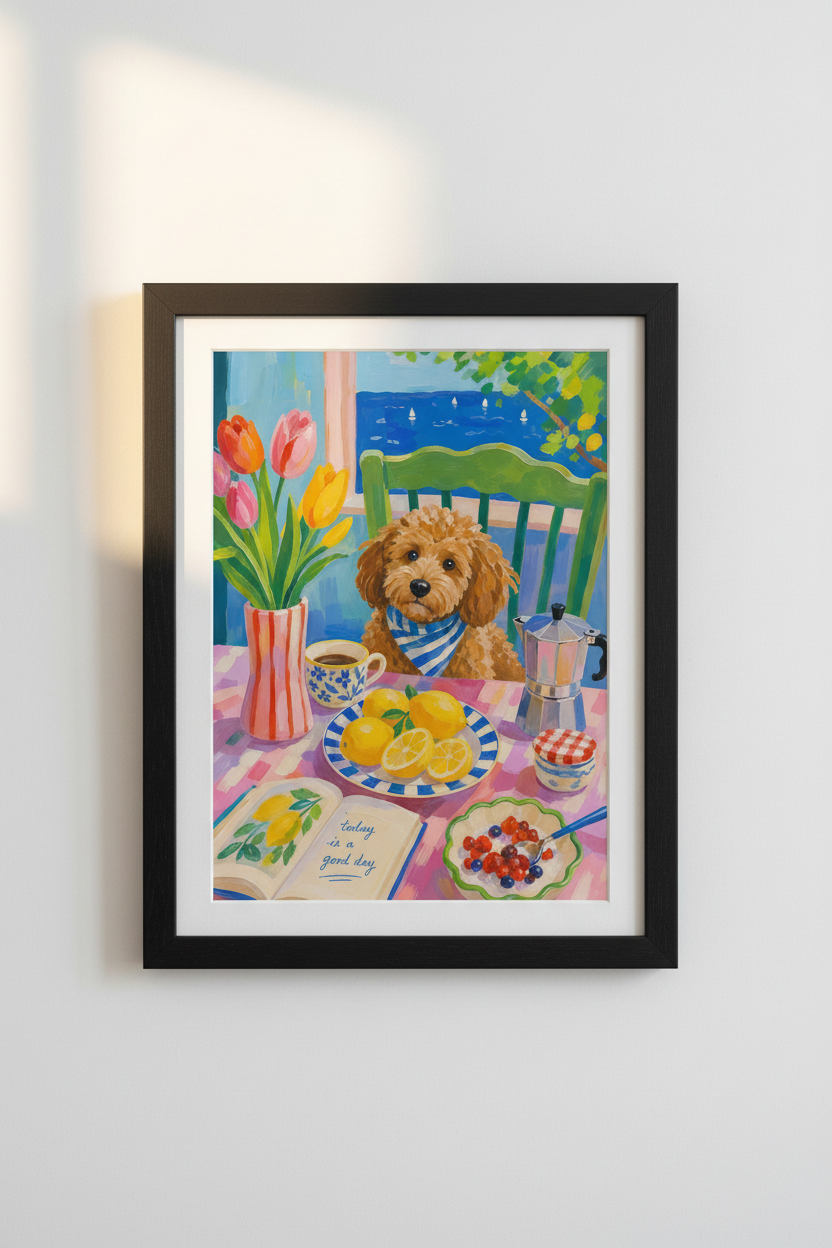 Coastal Kitchen Art | Vibrant Lemon Tulip Dining Decor