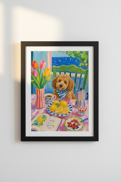Coastal Kitchen Art | Vibrant Lemon Tulip Dining Decor