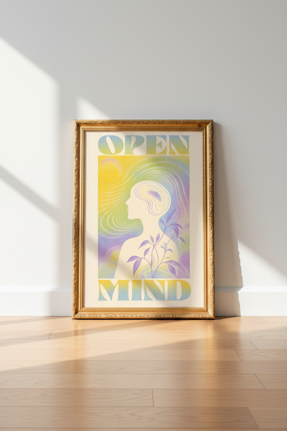 Open Mind Poster | Pastel Abstract, Bedroom Decor