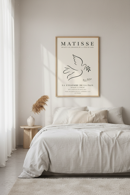 Henri Matisse Dove of Peace Poster | Minimalist Line Art, Neutral Modern Decor