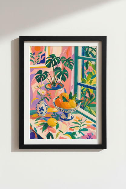 Botanical Poster | Colorful Tropical Still Life, Kitchen Decor