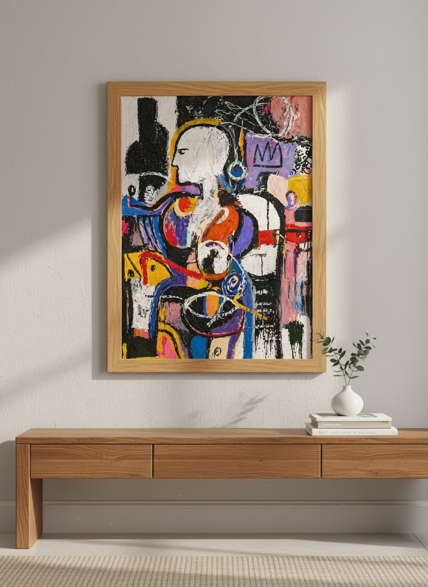 Abstract Figure Wall Art Print | Bold Colors Home Decor | Modern Gallery Poster