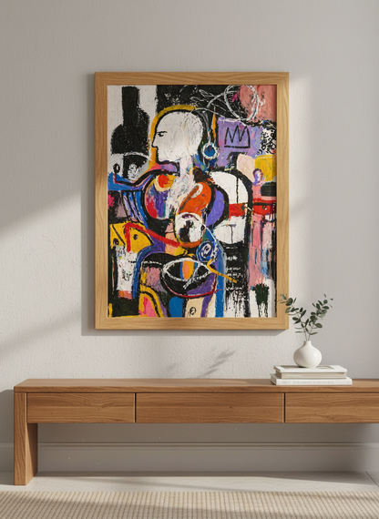 Abstract Figure Wall Art Print | Bold Colors Home Decor | Modern Gallery Poster
