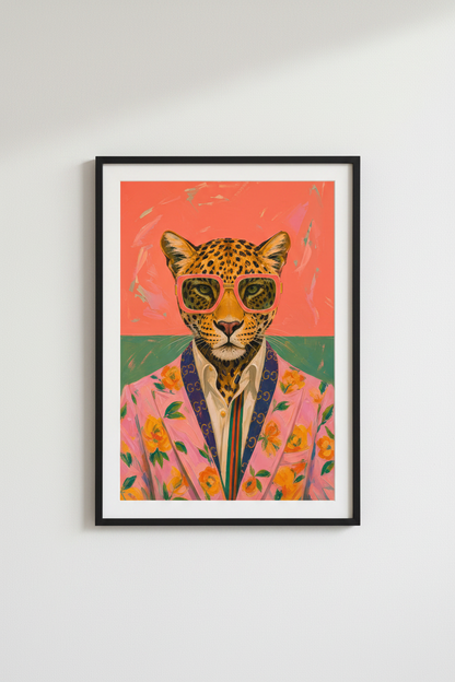 leopard wall art | Colorful Animal Print, Living Room Decor