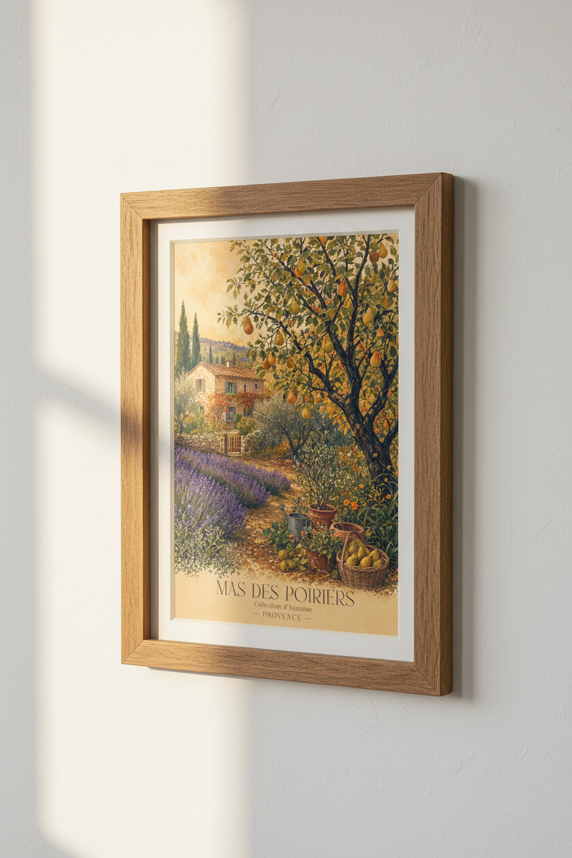 Provence Landscape Art | French Farmhouse Poster, Autumn Kitchen Decor