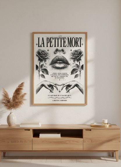 La Petite Mort Art Print | Romantic Skull Rose Decor | Dark Academia Poster