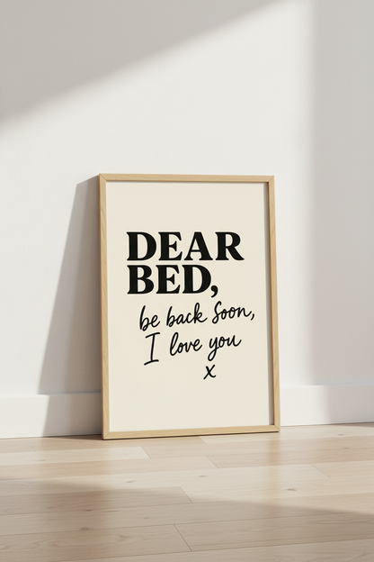 Humorous Typography Framed Wall Art | Bedroom Decor | Funny Quote Poster | Black &amp; Beige Art Print | Ready To Hang