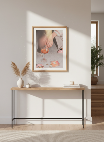 Chic Champagne &amp; Cigarette Wall Art Print | Trendy Bar Cart Decor | Aesthetic Poster