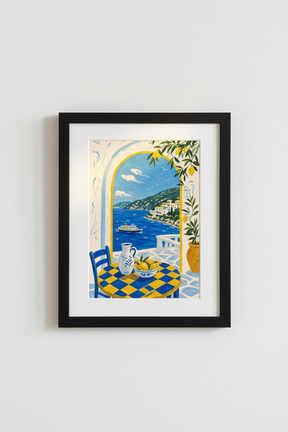 Mediterranean poster | Coastal lemon art, Kitchen &amp; Living Decor