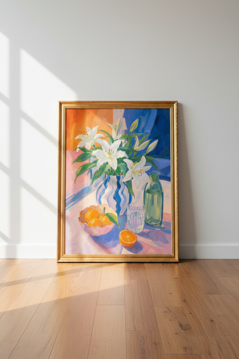 lily still life | Colorful Impressionist, Kitchen Decor