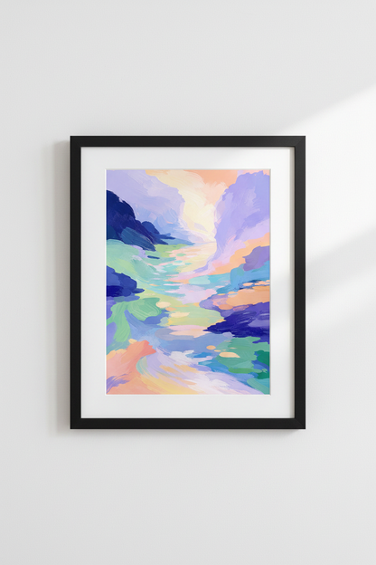 pastel landscape art | Abstract Hues, Bedroom Decor