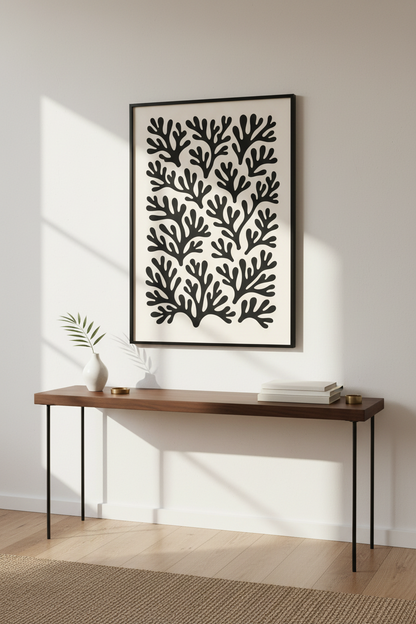 Minimalist Organic Shape Wall Art Print | Modern Botanical Decor | Matisse Inspired Framed Poster