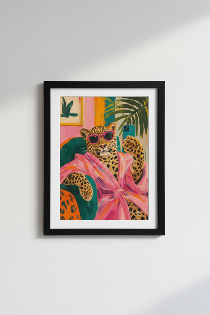 Leopard Wall Art | Colorful Pop Print, Living Room Decor