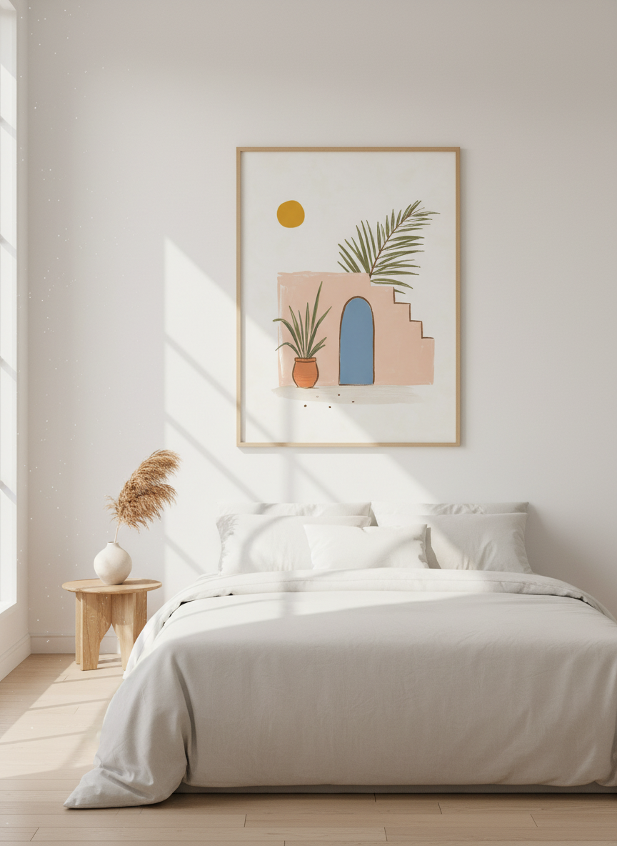 Boho Moroccan Arch Wall Art Print | Desert Terracotta Decor | Minimalist Poster