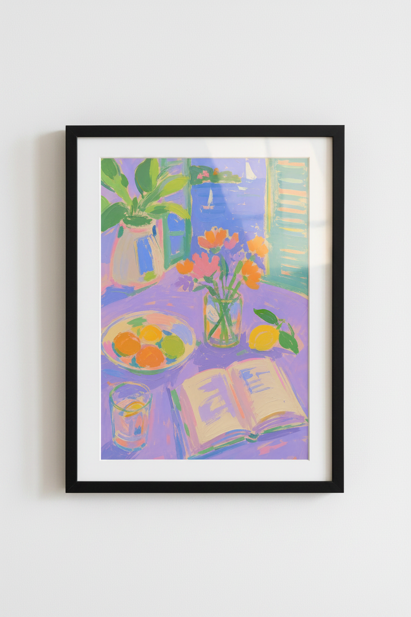 Coastal Still Life | Pastel Painterly, Kitchen Living Room Decor