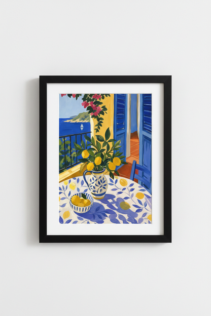 Mediterranean poster | Lemon Still Life, Kitchen Decor