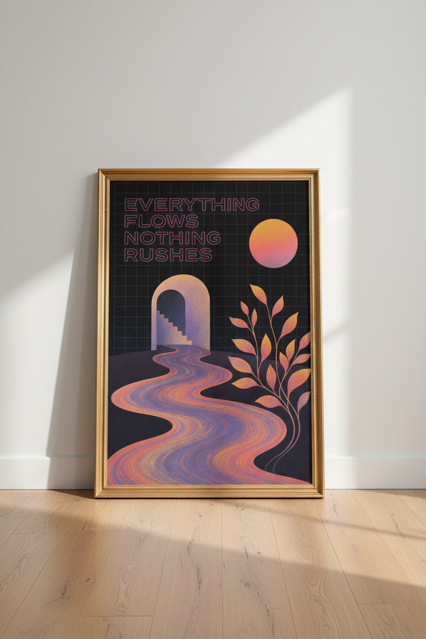 Vaporwave Poster | Retro Sunset Neon, Living Room