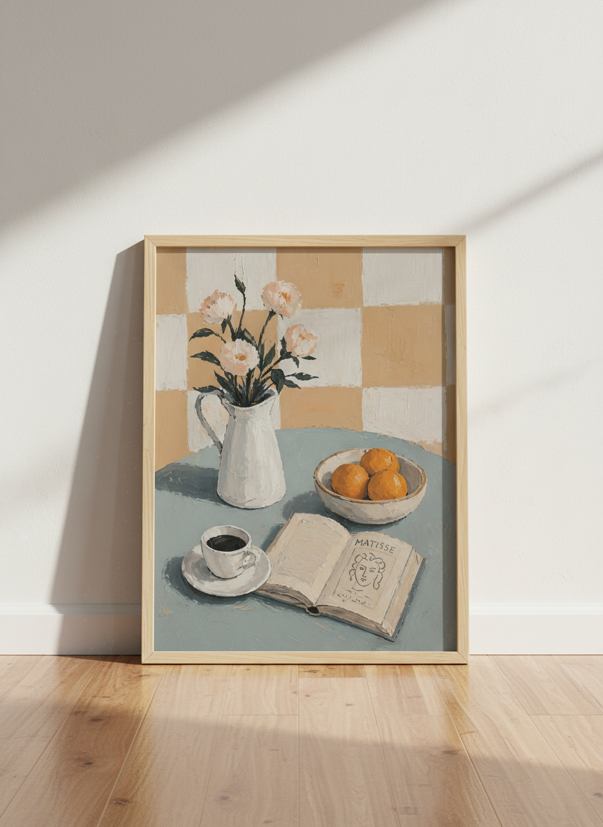 Still Life Floral | Matisse Book Print, Sage &amp; Terracotta Kitchen Wall Art