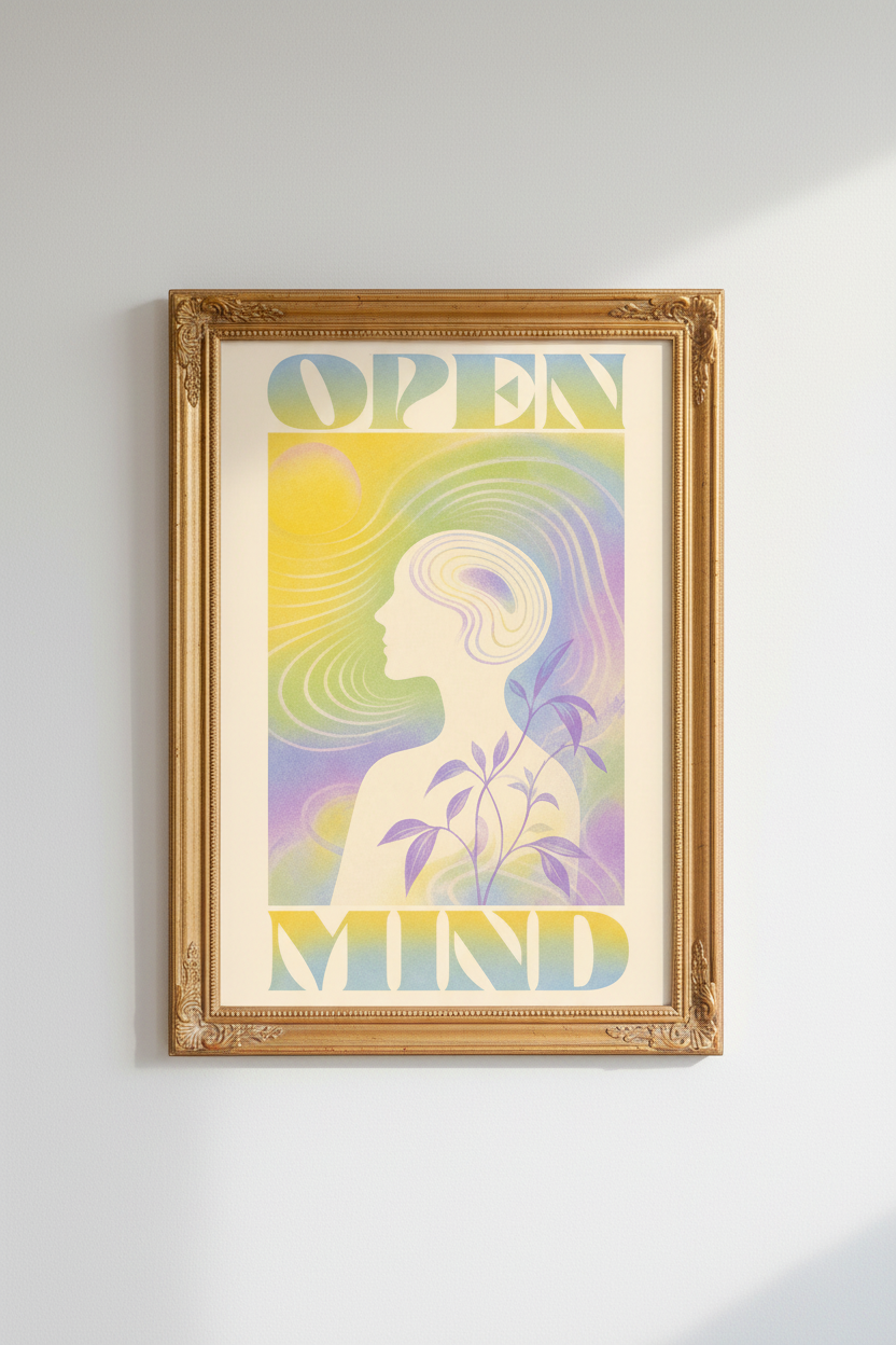 Open Mind Poster | Pastel Abstract, Bedroom Decor
