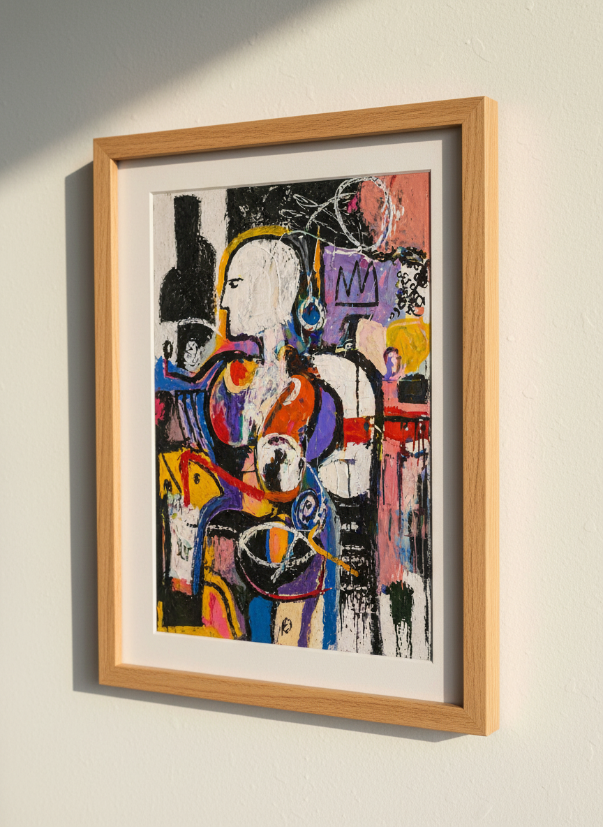 Abstract Figure Wall Art Print | Bold Colors Home Decor | Modern Gallery Poster