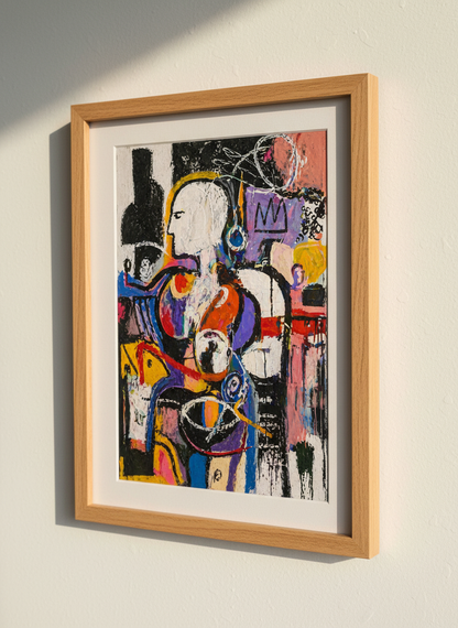 Abstract Figure Wall Art Print | Bold Colors Home Decor | Modern Gallery Poster